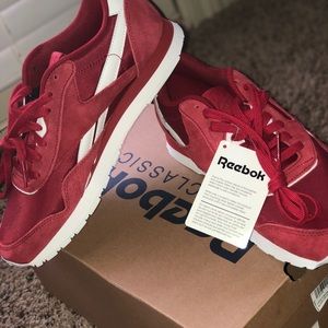 red nylon reebok classics